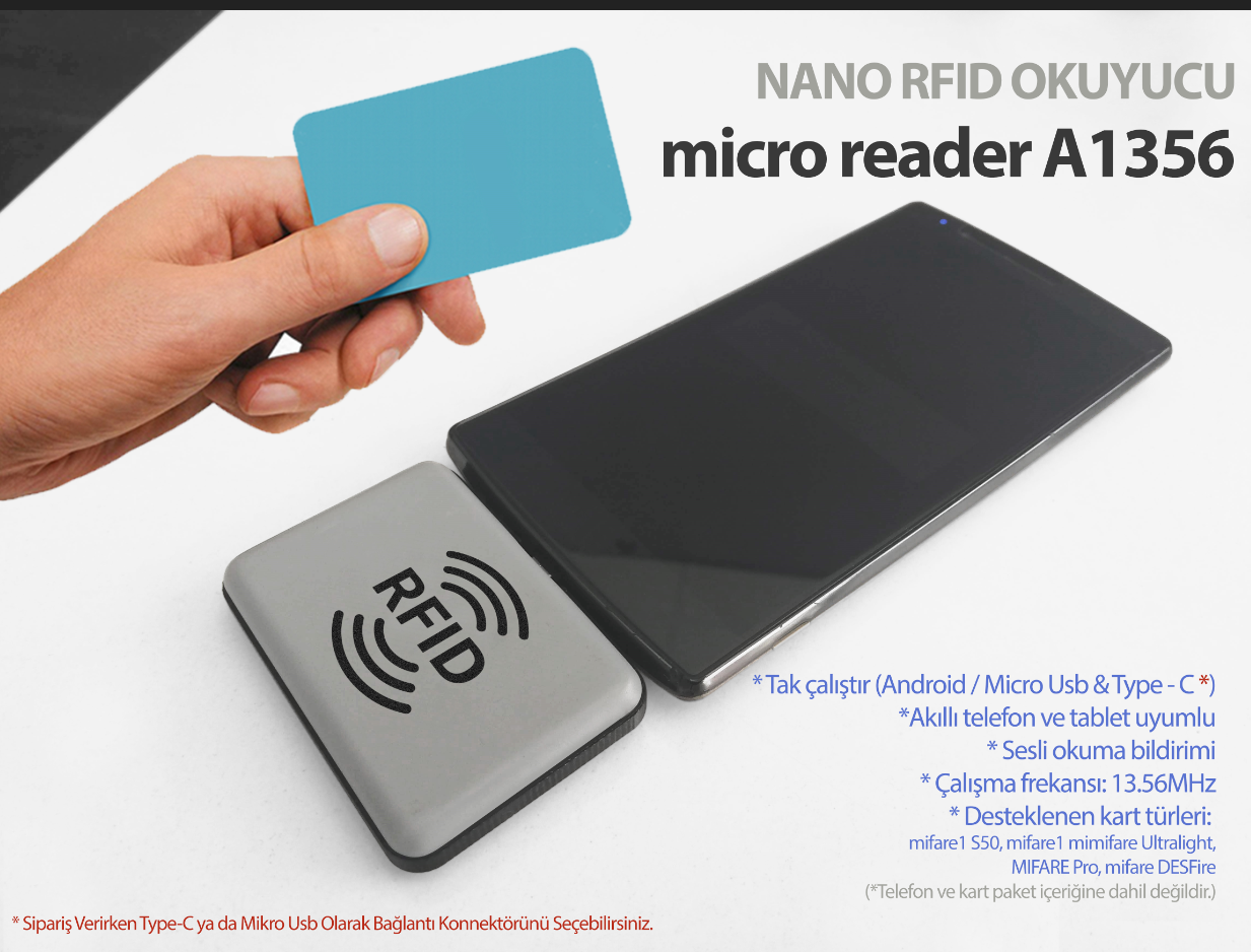 Mobil RFID Okuyucu - 13,56 mHz Mobil RFID Okuyucu - 13,56 mHz